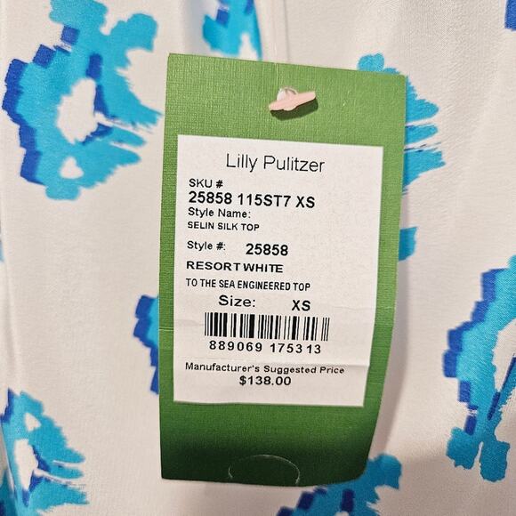 Lilly Pulitzer Selin To The Sea Silk Halter Top - Picture 4 of 7